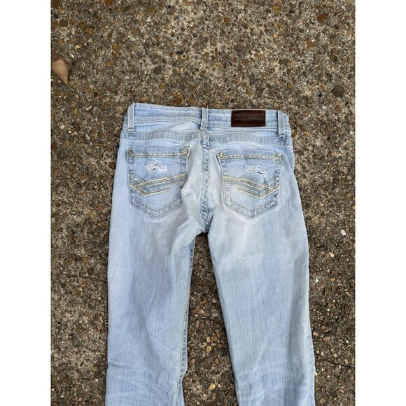 BKE Stella Jeans Womens Mid Rise Slim Bootcut Stretch Denim Distressed 25X31.5 - Picture 7 of 7